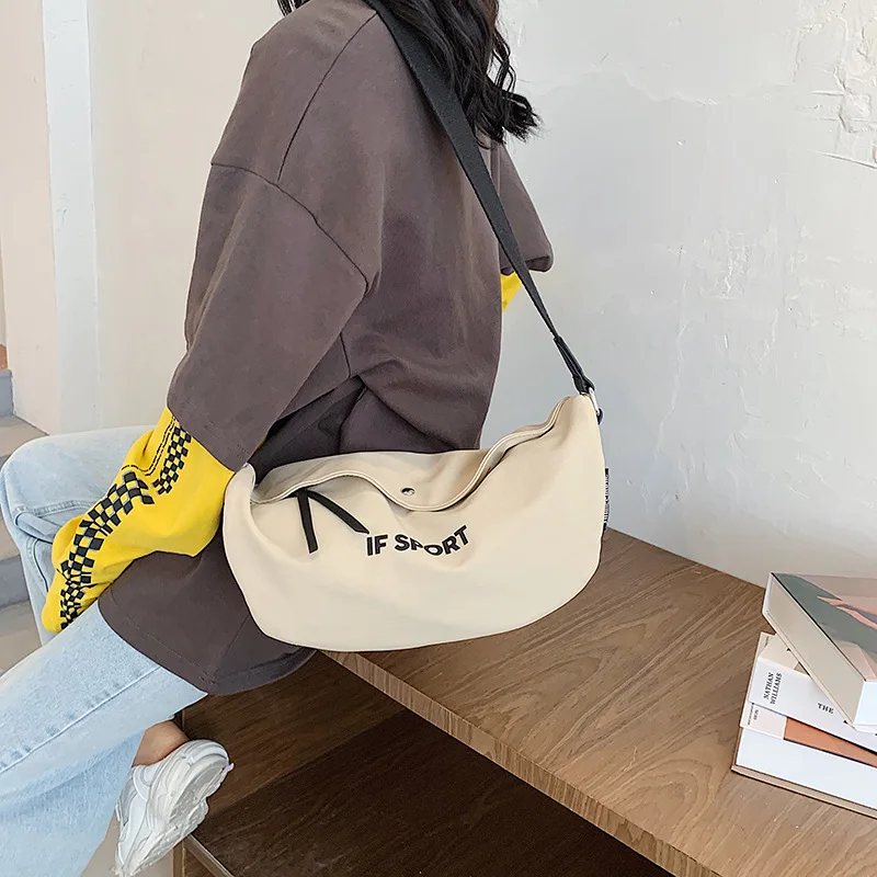 

Casual Crossbody Bags for Women 2021 Canvas Fashion Ladies Large Handbag Korean Cotton Cloth Student Shoulder Messenger Bag