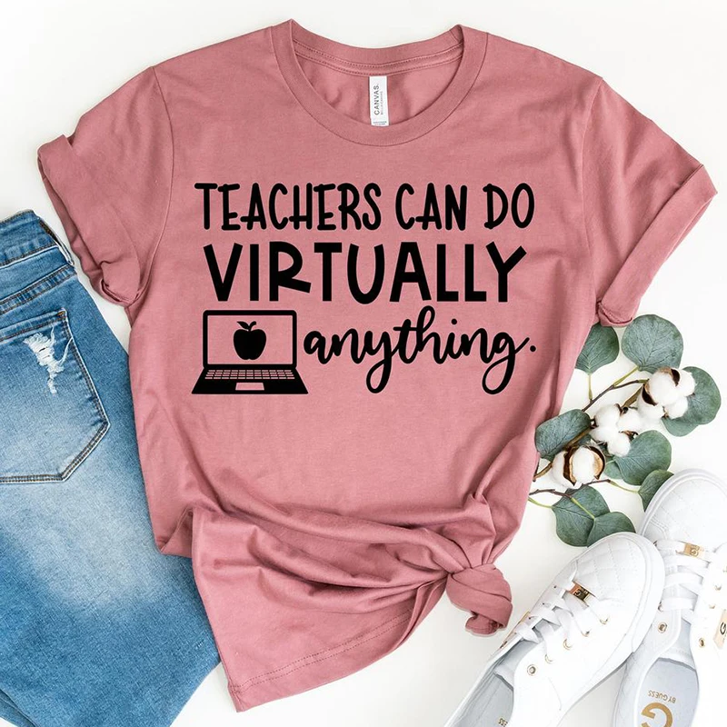 

teacher Letter print casual short-sleeved T-shirt