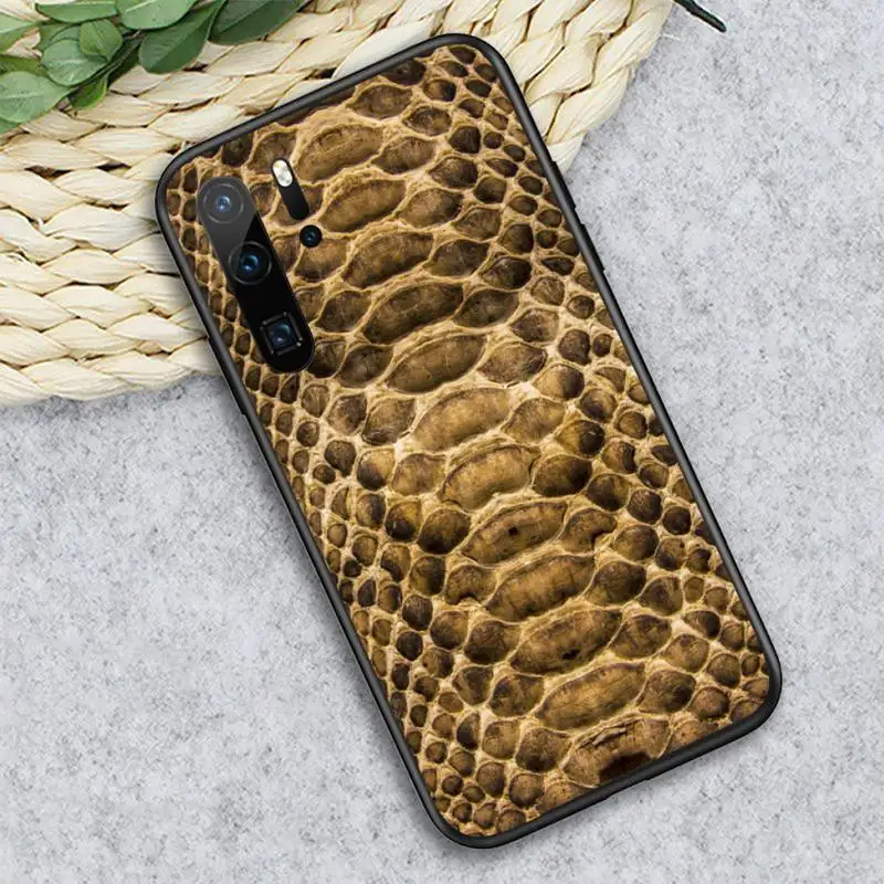 

Snake Skin texture pattern Phone Case For Huawei honor Mate P 10 20 30 40 i 9 8 pro x Lite smart 2019 nova 5t protective custom
