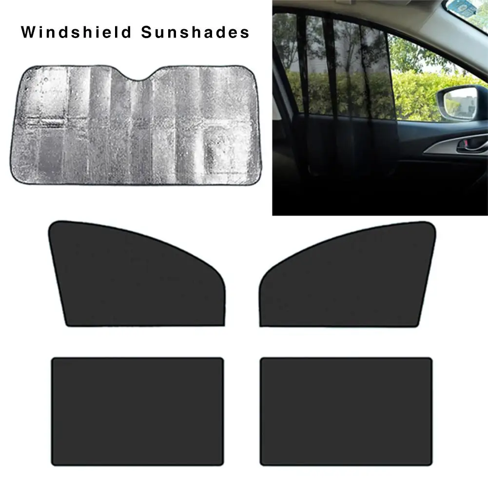 

Car Window Sunshade Windshield Front Rear Side Curtain Blind Shade Mesh Insulation Car Visor With Telescopic Magnet