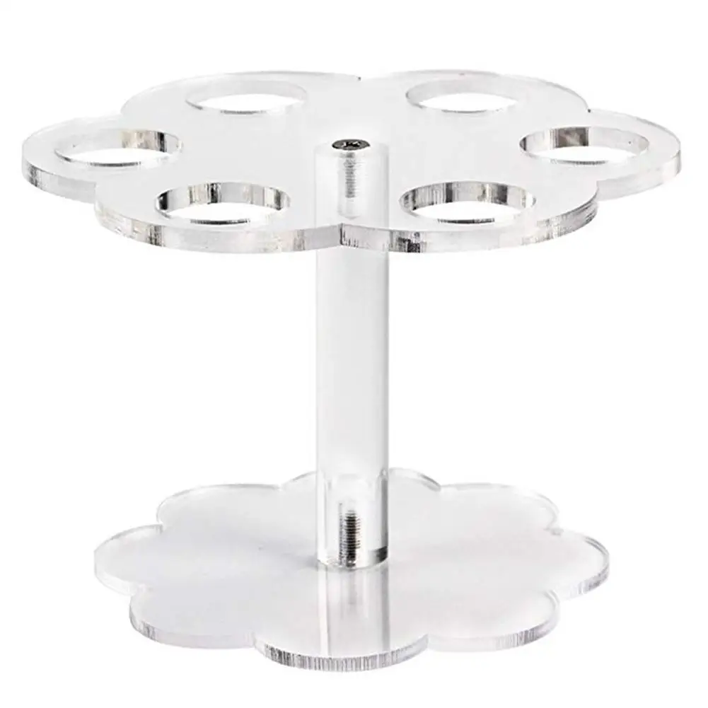 

Clear Acrylic Ice Cream Cone Stand Holder Capacity 6 Holes to Display Sushi Hand Rolls Popcorn Cotton Candy French Fries Sweets