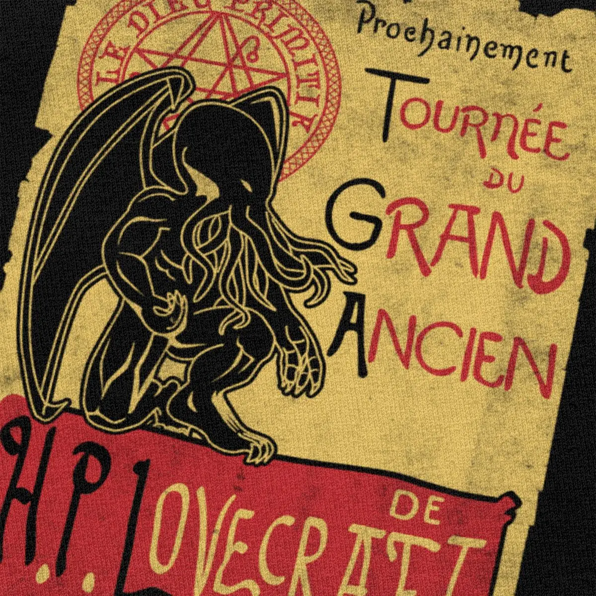 

Short Sleeve Cotton T-shirt Leisure Cthulhu Horror Movie Octopus Tee Shirt Merch Handsome Mens Tournee Du Grand Ancien Tshirt