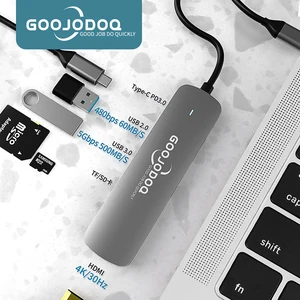 goojodoq usb hub c hub hdmi adapter 6 in 1 usb c to usb 3 0 dock for macbook pro accessories usb c type c 3 1 splitter usb c hub free global shipping