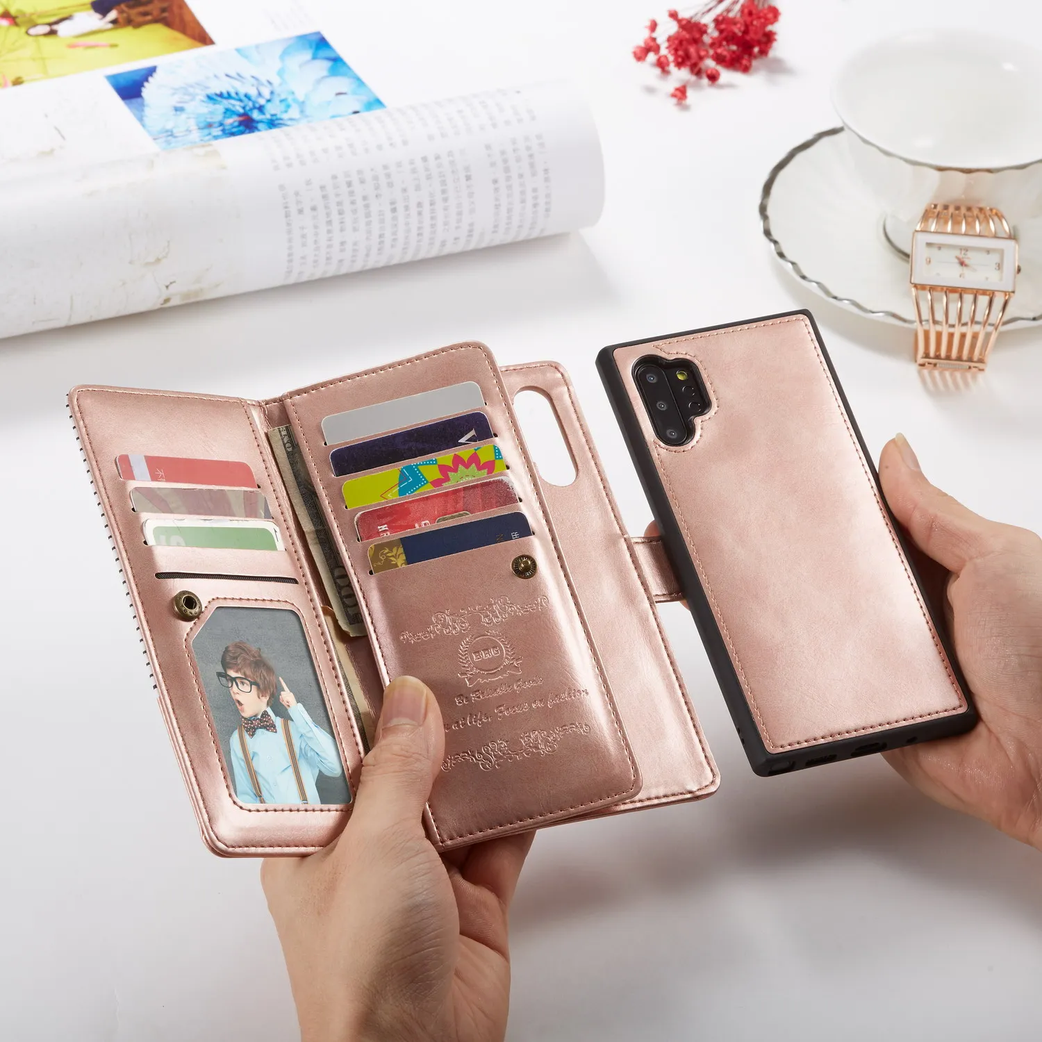 9 держатель для карт кошелек чехол для samsung Galaxy Note 10 Plus Note 9 S10 S9 S8 Plus S10E Флип кожаный съемный магнитный чехол для телефона