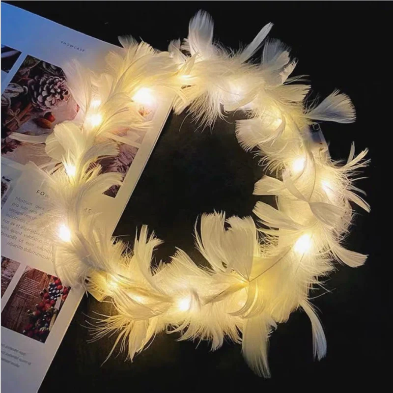

Luminous Feather Wreath Cat Ear Rabbit Ear Hair Hoop Celebration Hair Accessories Shopping Hair Accessories For Adults And Kids