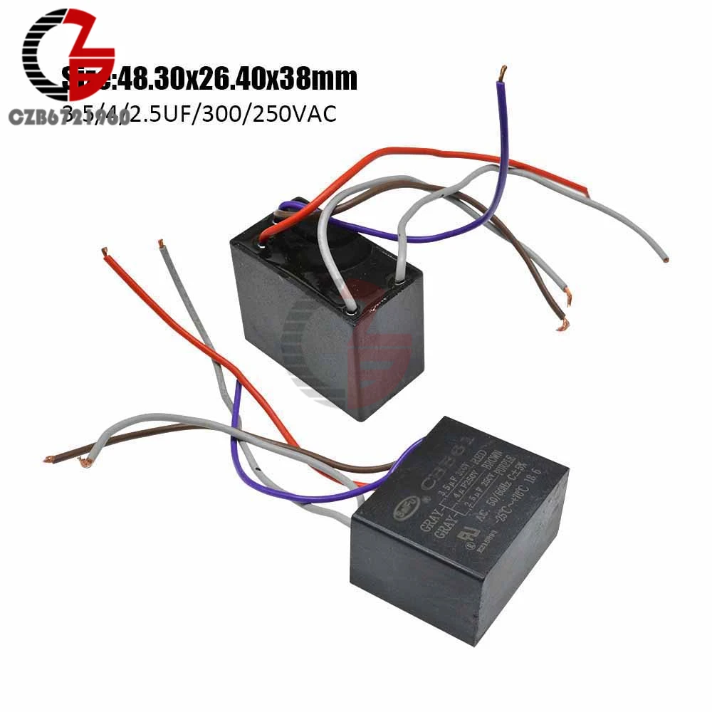 CBB61 пусковая емкость AC вентилятор конденсатор 5 проводов 3 5/4/2.5UF 300 250V терминал