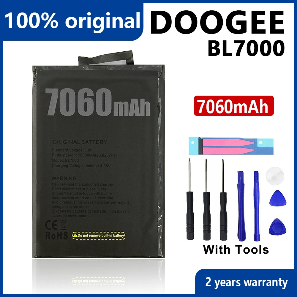 

100% Original 7060mAh BL 7000 Phone Battery For DOOGEE BL7000 Smart Phone High quality Batteries With Tools+Tracking Number