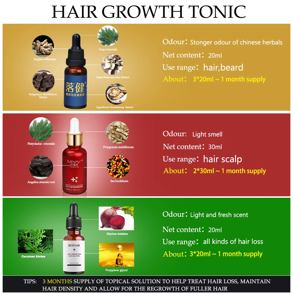 Hair Growth Essence Oil Anti Hair Loss Products for Hair Growth Treatment Genger Natural Serum Hair Thickener Care Solutions