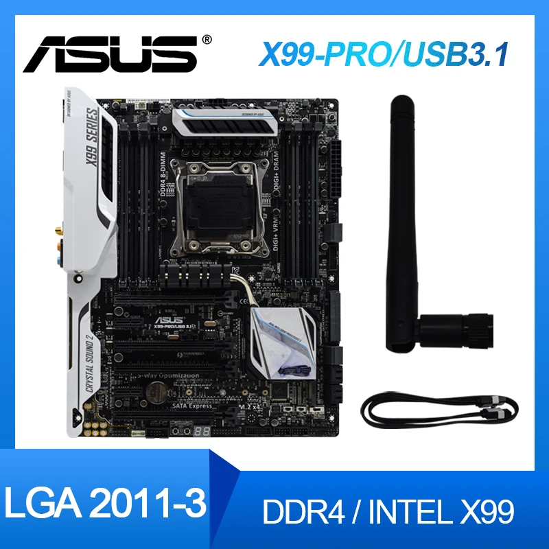 

Asus X99-PRO/USB3.1 PC Motherboard LGA 2011-V3 DDR4 I7 USB2.0 USB3.0 64GB X99 Original Desktop Motherboards Set