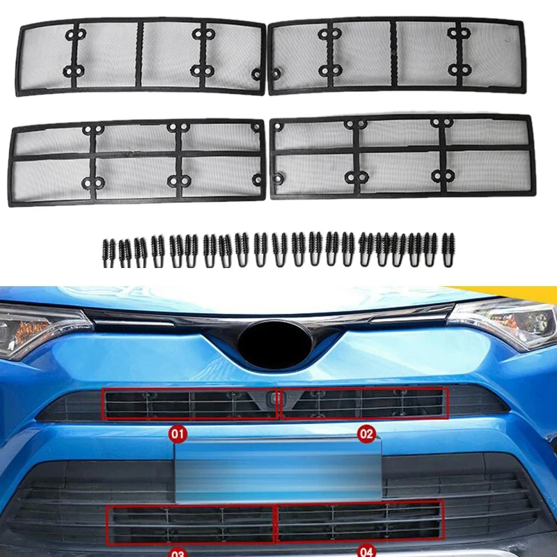 4 шт. Передняя решетка автомобиля вставка сетка насекомое Sning аксессуары для Toyota