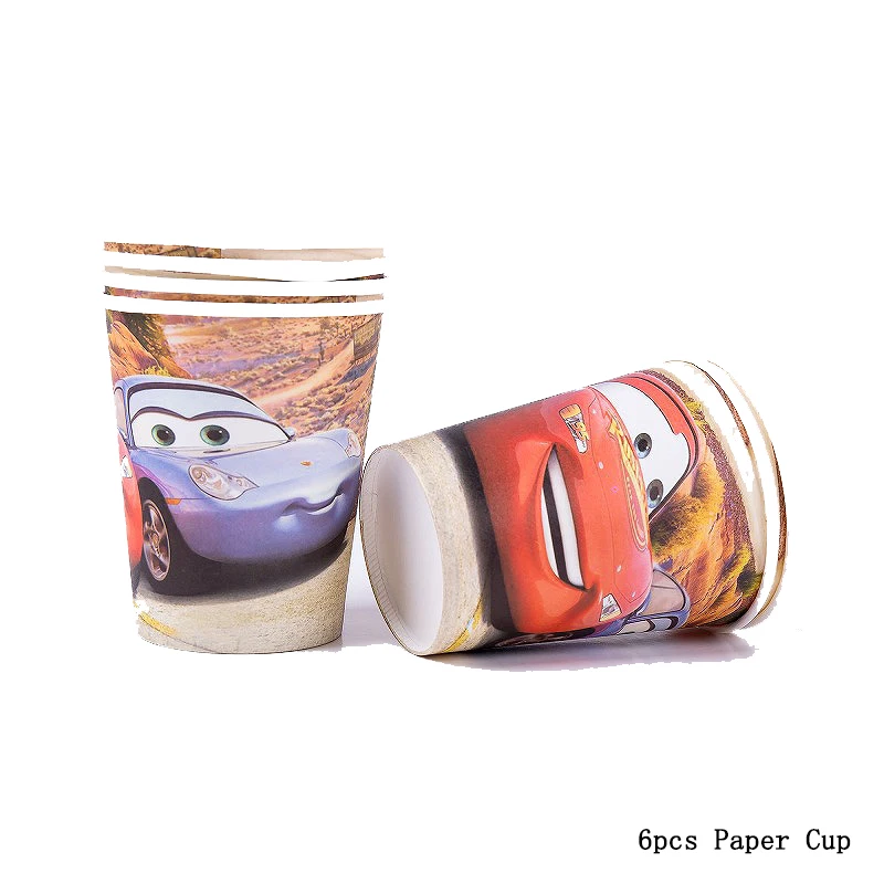 

Disney Cars Lightning Mcqueen Theme Birthday Party Decorations Paper Cup Sticker Plate Baby Shower Disposable Tableware Supplies