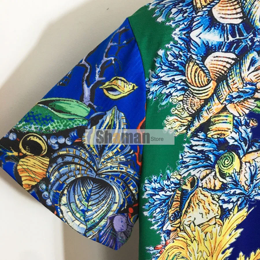 

luxury designer 2 piece set women Starfish Shell Submarine Creature Printed pants Slim Fit Leggings and Short Sleeve T-shirt top