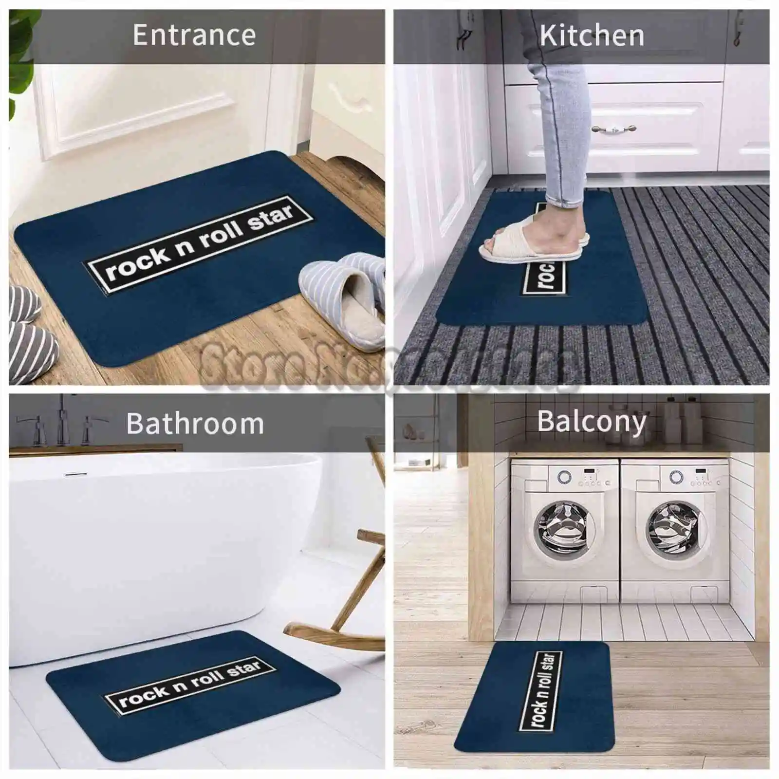 Rock N Roll Star-Band Tribute-Made In The 90S Printed Floor Rugs Front Door Mat Outdoor Mats Reunion Spoof Cool Britannia Noel | Дом и сад