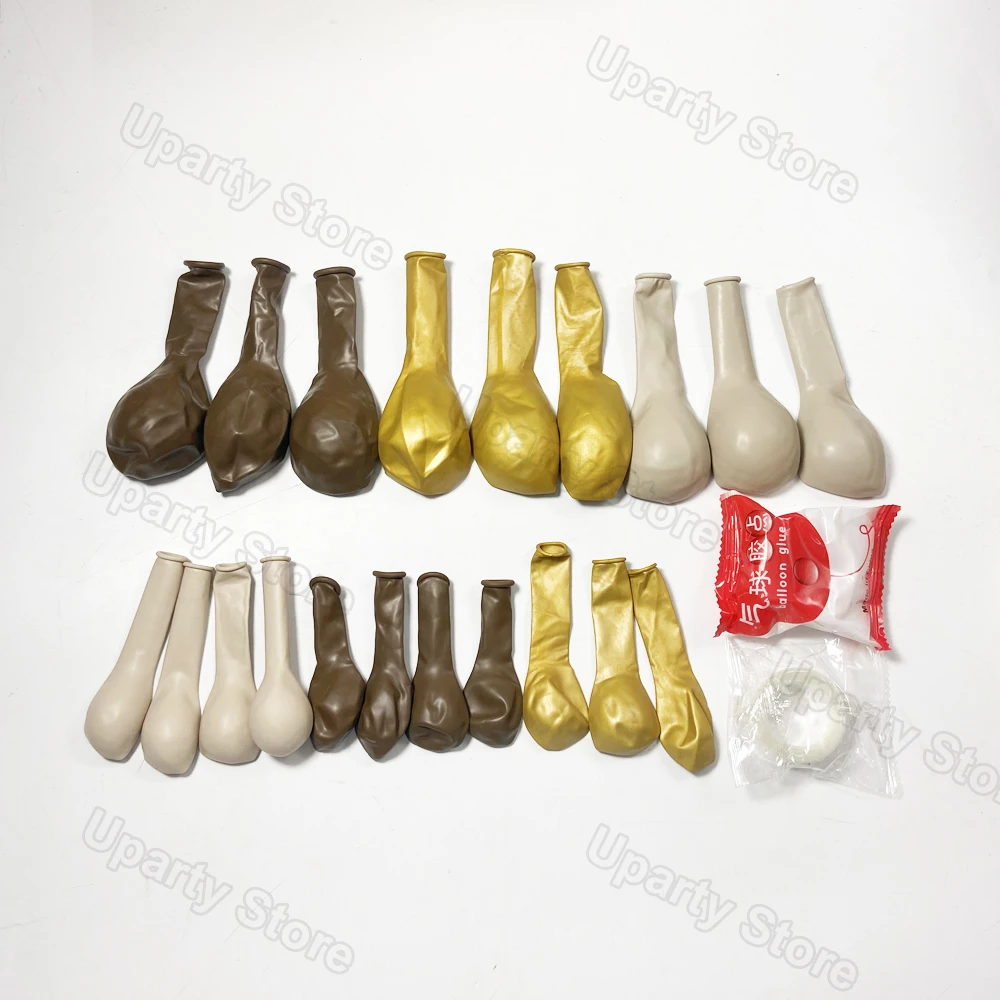 Kit de guirnalda para arco de Globos Retro, decoraci&oacute;n para fiesta de cumplea&ntilde;os, Baby Shower, boda, Globos para ni&ntilde;os, marr&oacute;n, blanco, arena y oro-3