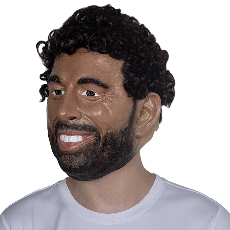 Realistic Latex Human Mask Football Player Mohamed Salah Masks for Halloween Costume Cosplay Fancy Dress | Дом и сад