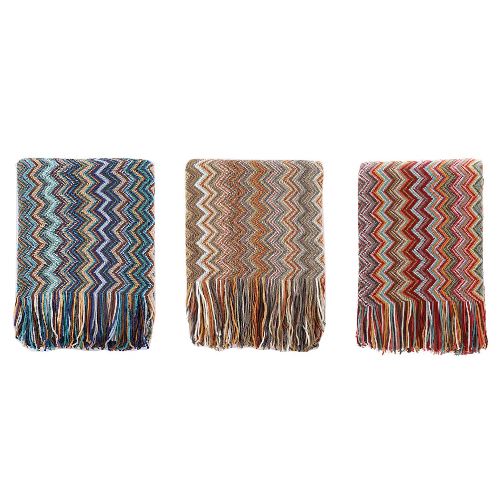 

Knitted Blanket Chenille Blanket Leisure Shawl Blanket Sofa Blanket Bed End Blanket Air Condition Blankets Bed Decorative Fringe