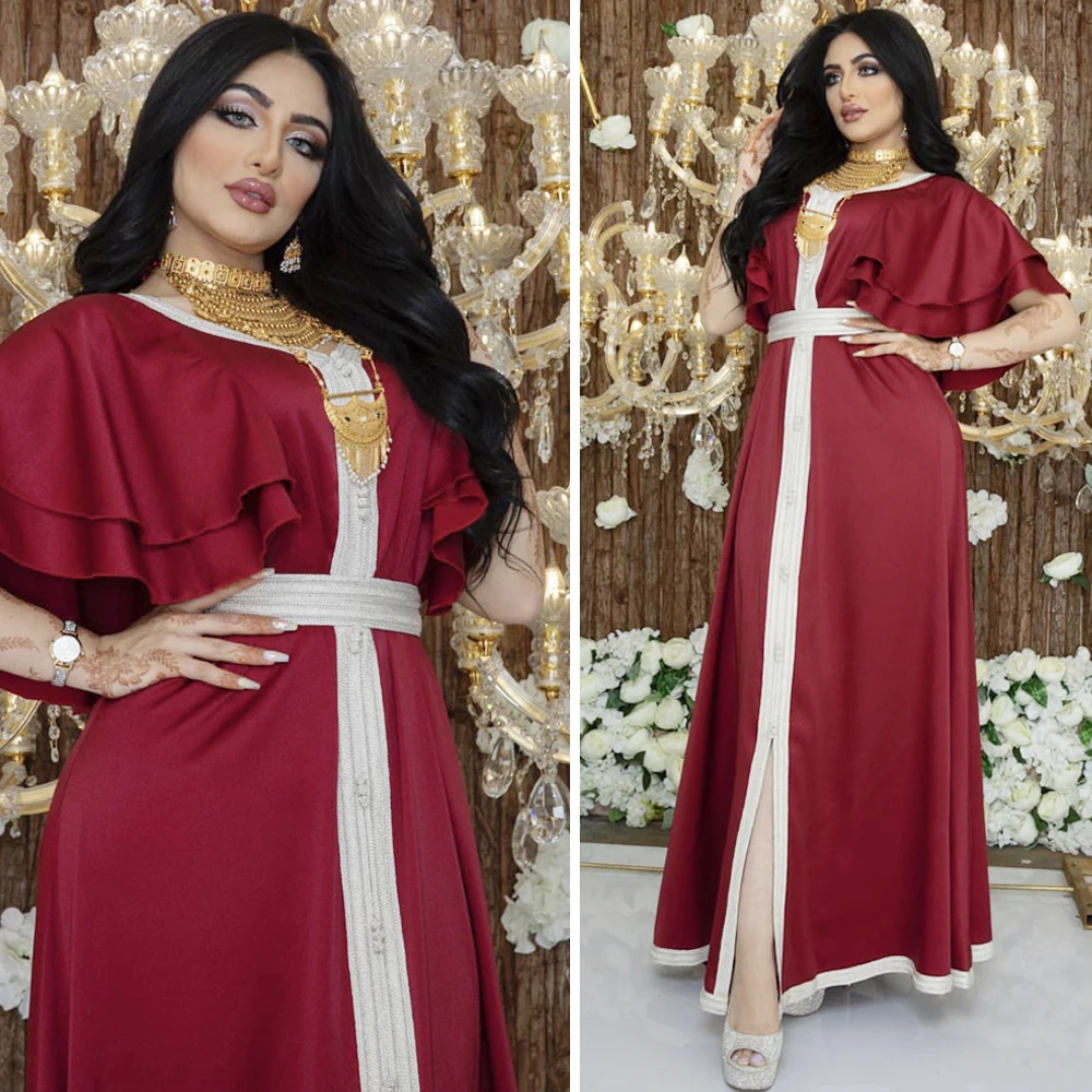 Восточный кафтан из Дубая Рамадан исламский абайя ленты с v-образным вырезом повседневное длинное платье для женщин мусульманском арабском...