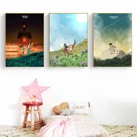 hayao miyazaki anime movie nordic style wall art canvas pictures poster painting for living room home decoration