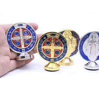 colorful holy card saint benedict decoration religious die casting church relics group gift high quality and brand new