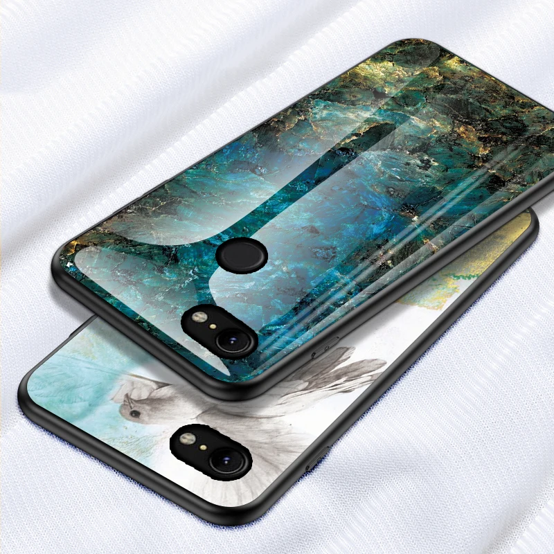 Чехол для телефона Google Pixel 3 XL роскошный стеклянный чехол с мраморным стеклом