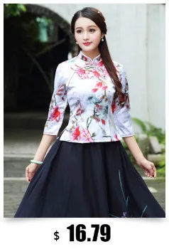 Sheng Coco Black China Blouse Women Traditional Chinese Shirt Clothing Chinese Jacquard Cotton Cheongsam Shirt Flower Buckle Top