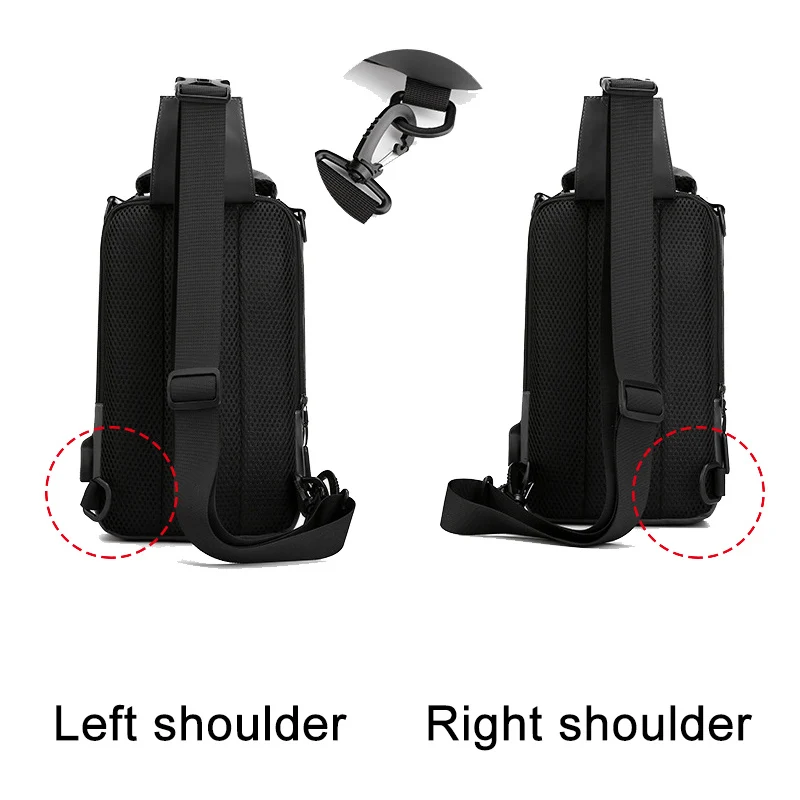 YoReAi Men's Multifunction Anti-theft Crossbody Shoulder Bag - Waterproof Messenger Bag with USB Charging for Casual Use image 4