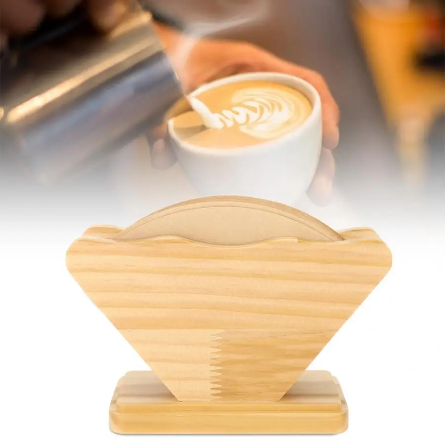 Многоразовые Кофе фильтр дерево фильтры держатель полка дисплея Бумага