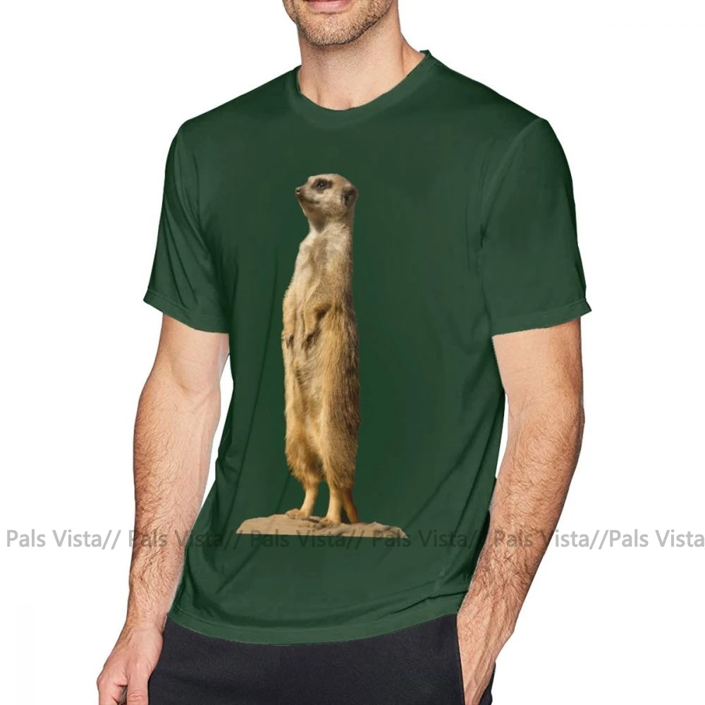 Футболка Meerkat, футболка Meerkat, 100 хлопок, потрясающая футболка, Мужская футболка с принтом, большой размер, короткий рукав, Пляжная футболка - Цвет: Бирюзовый