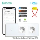 Настенный выключатель света BSEED с Wi-Fi, выключатель с 123 клавишами, 1 каналом, управлением через приложение Google Alexa и Tuya