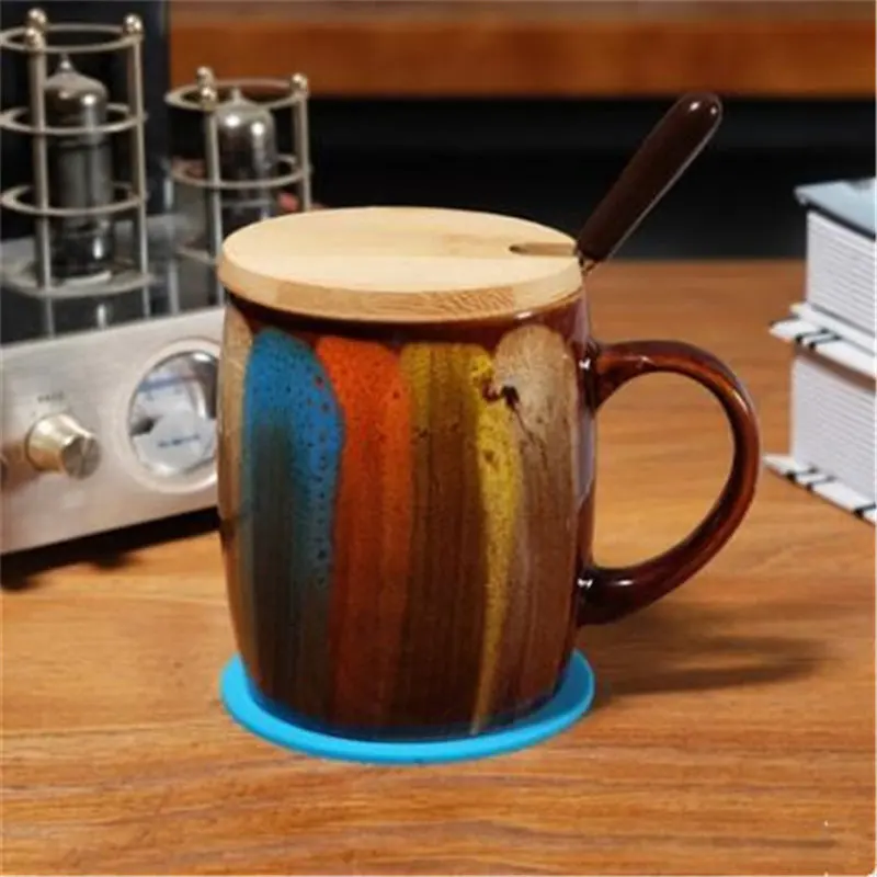

New Fashion Bamboo Cup Mugs Lid Bamboo Coffee Cup Cover For Coffee Mugs Ceramic Various Sizes Jar Wooden Lid Cup Mug Cover