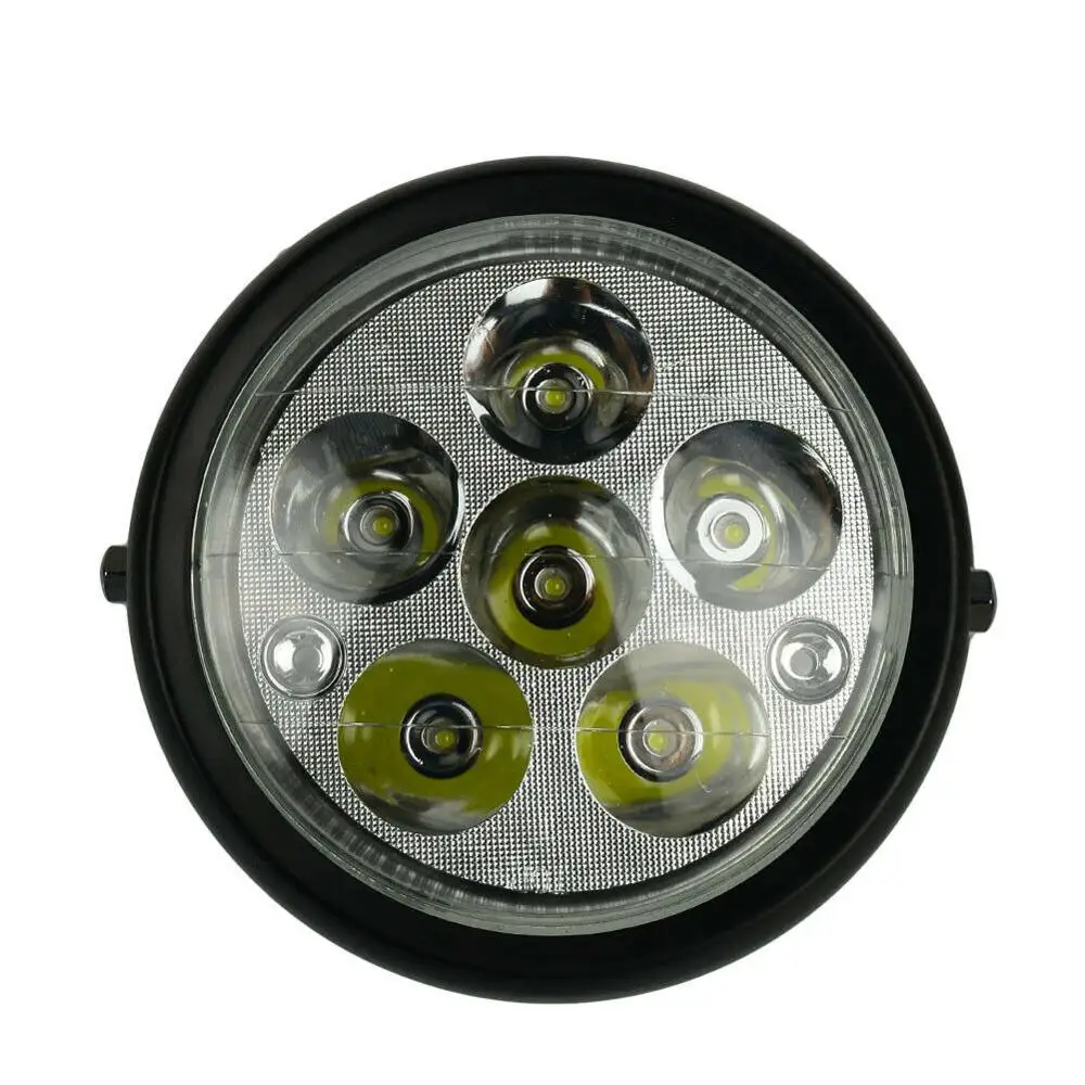6.5&quot Motorcycle LED Headlight HeadLamp Bulb With Angel Ring Bracket 28mm-36mm for Harley Sportster Cafe Racer Bobber |