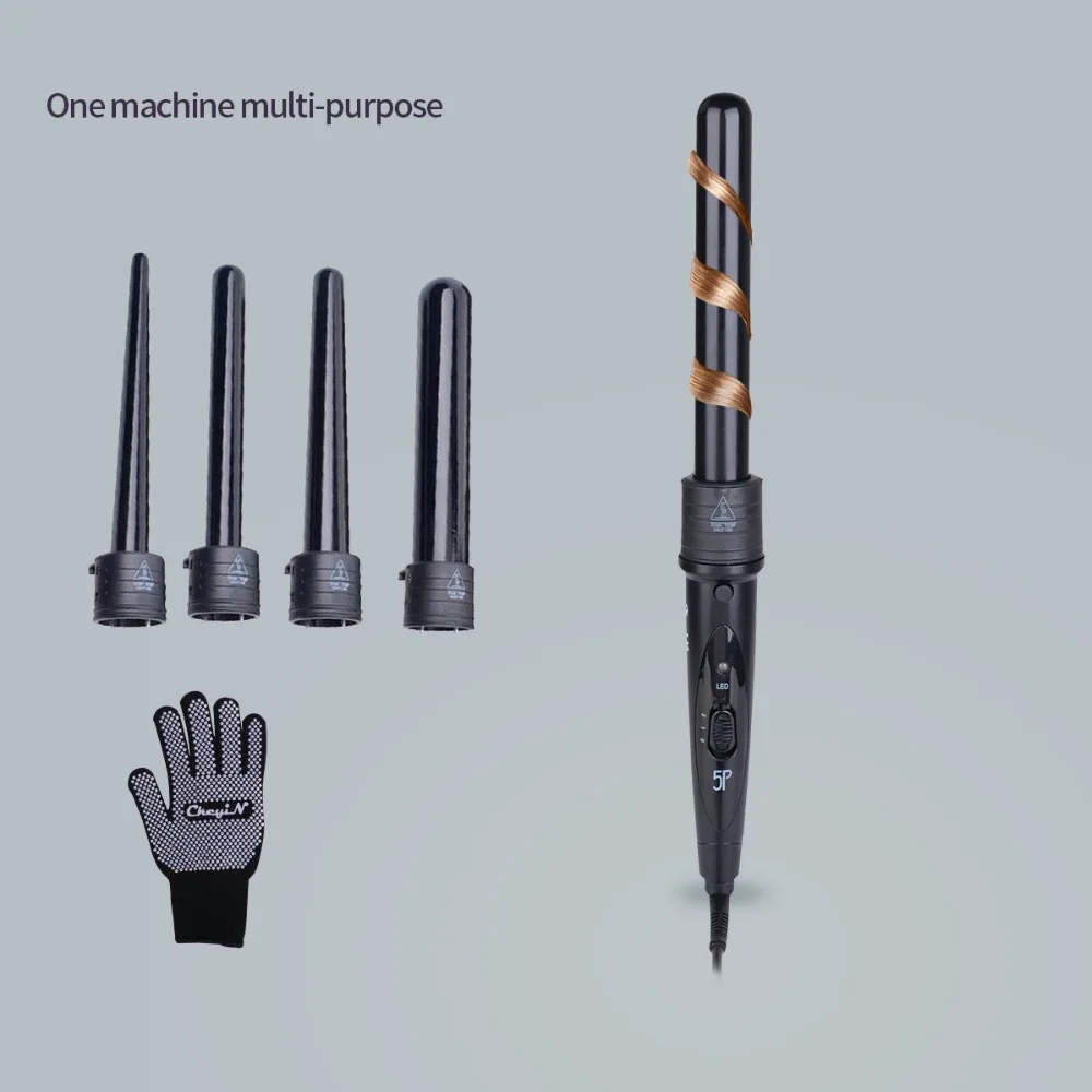 5 в 1 щипцы для завивки волос профессиональные турмалин керамический инструмент