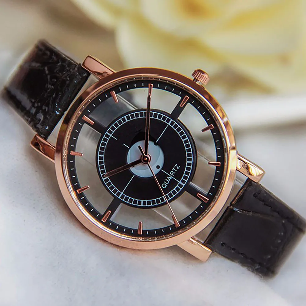 

women watches luxury famous brand Neutral Personality Simple Analog Wrist Delicate Unique Hollow Watch Quartz Watches