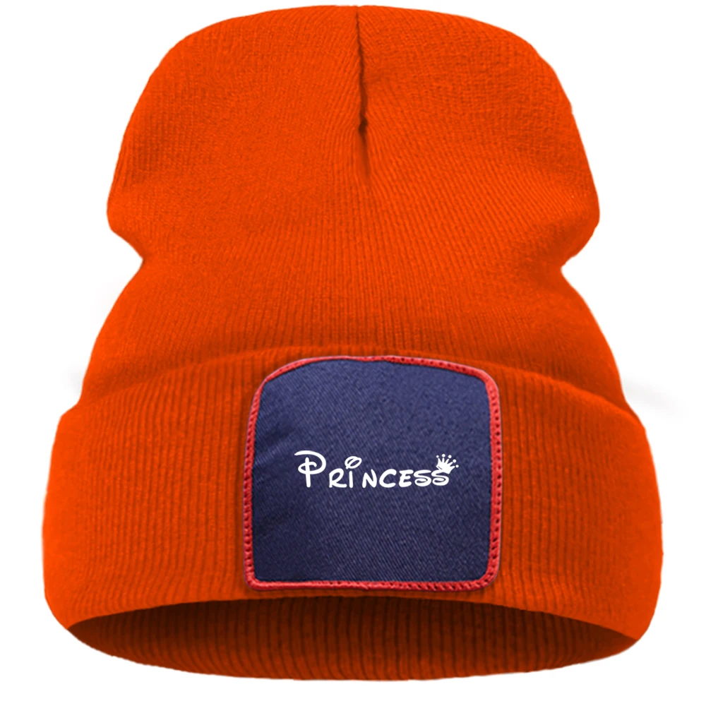 Лыжная Шапка принцессы с надписью творческая принтом удобная трикотажная шапка