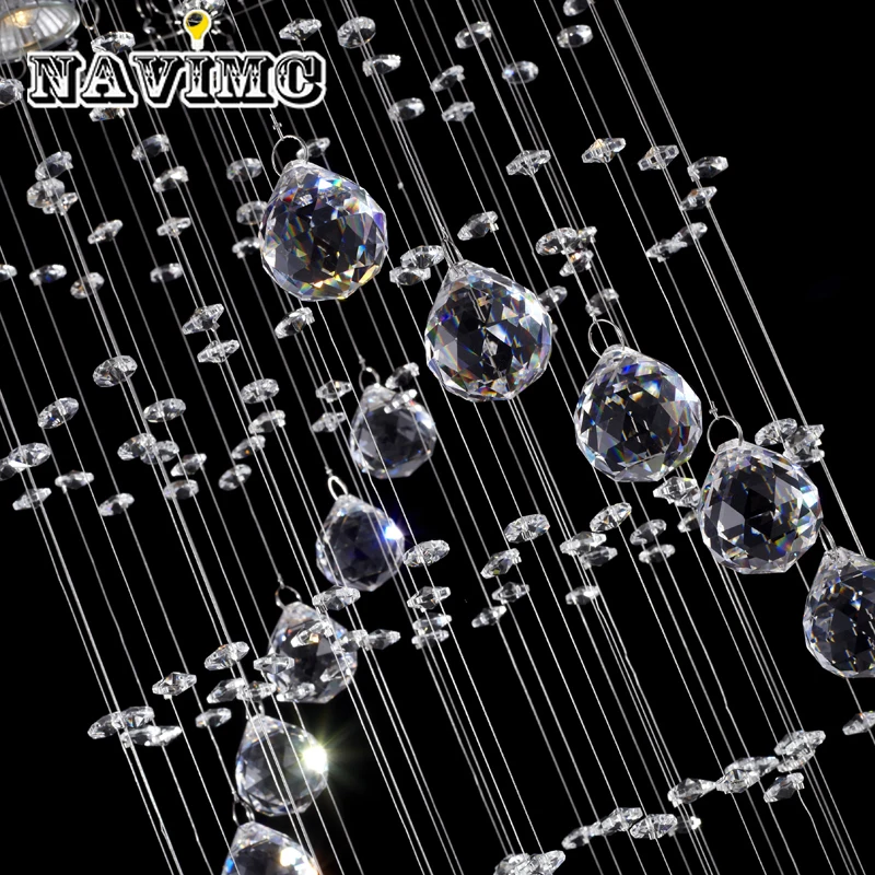 

Modern LED Crystal Chandeliers Light Fixture for Staircase Stair Lights Luxury Hotel Villa Vanity Bedroom Hanging Lamp