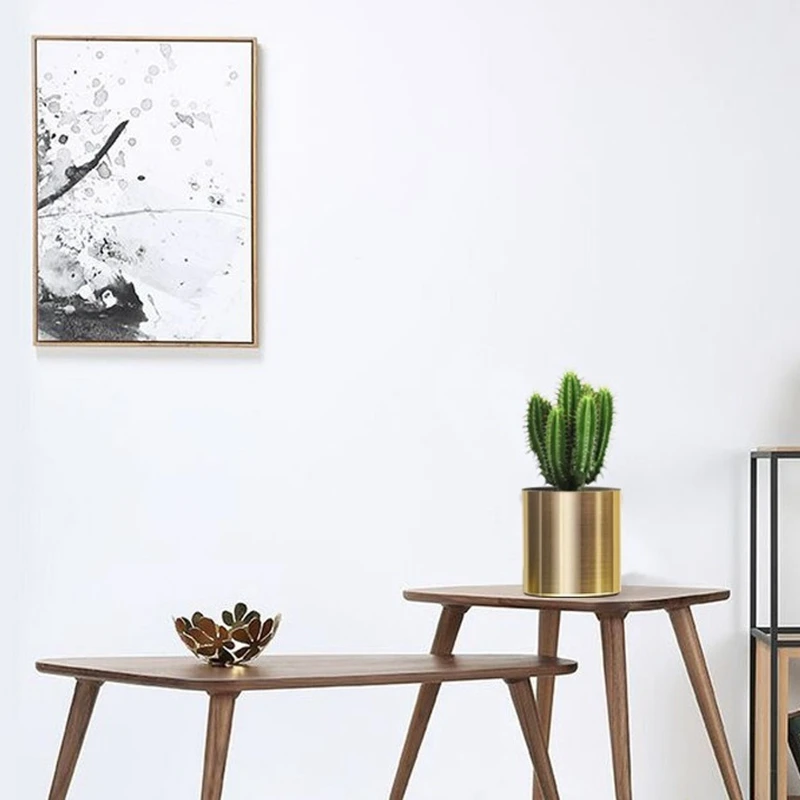 Креативные Круглые золотистые железные цветочные горшки в скандинавском стиле