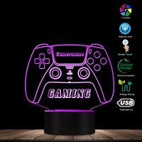 game controller joystick night light personalized name led table lamp 7 color changeable touch control engraved gift for gamer