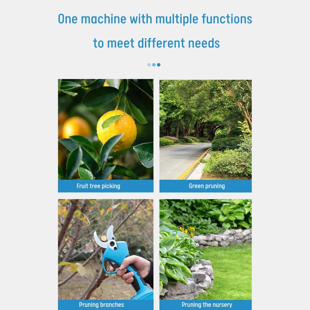 

4cm Electric Pruning Shears Orchard Seedling Pruning Shears Rechargeable Lithium Battery Two-speed Adjust Garden Power Tools