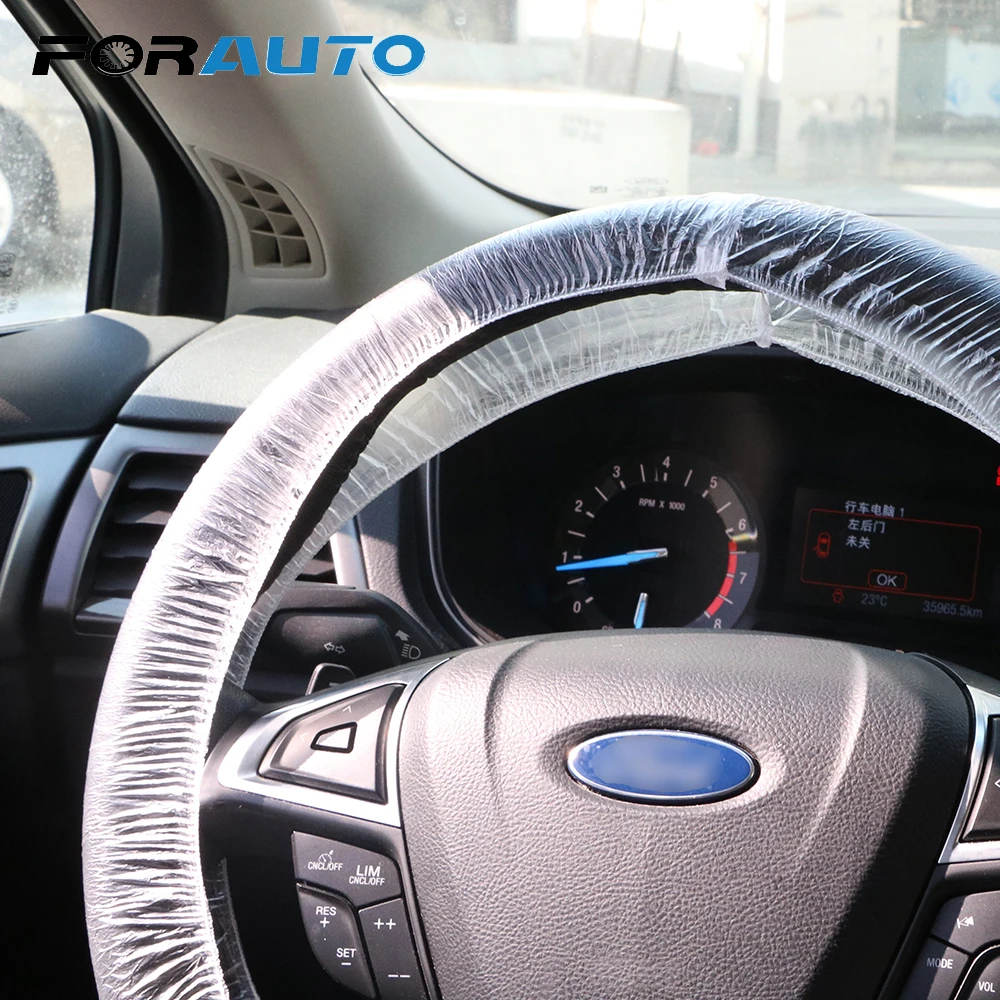 FORAUTO 10/20/50 шт одноразовые чехол рулевого колеса автомобиля Пластик управления