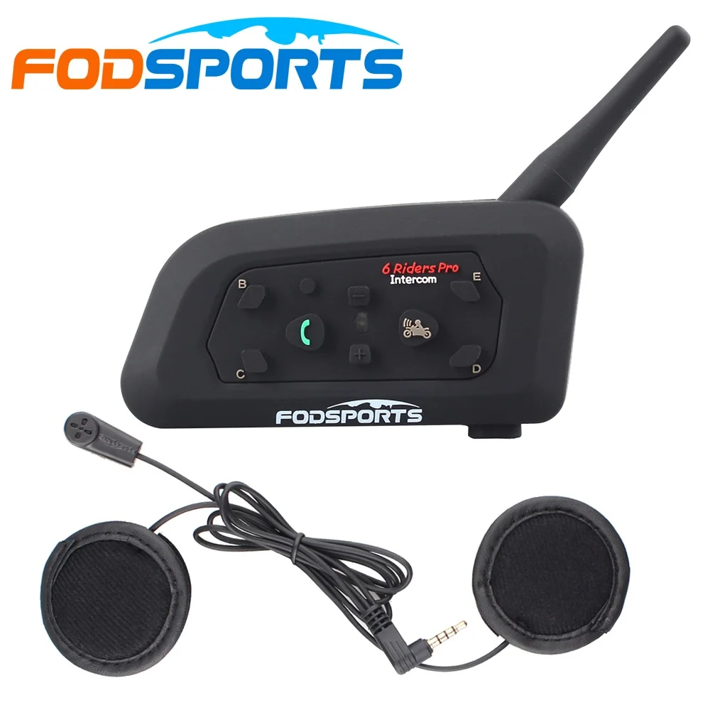 Fodsports V6 Pro Moto rcycle Шлем Интерком Bluetooth гарнитура intercomunicador moto 6 Riders MP3 GPS|headset voip|headset