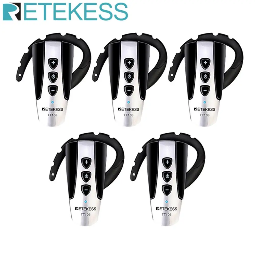 RETEKESS 5 шт. TT106 UHF профессиональный беспроводной приемник с ушками система гида для