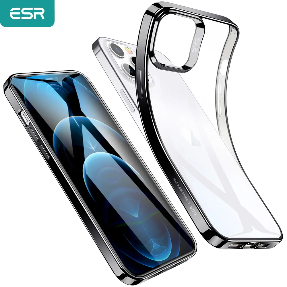 ESR for iPhone 12 Pro Max Frame Case for iPhone 12 Pro Clear for iPhone 12 mini Ultra Thin Soft TPU Case for iPhone 12 Pro Max