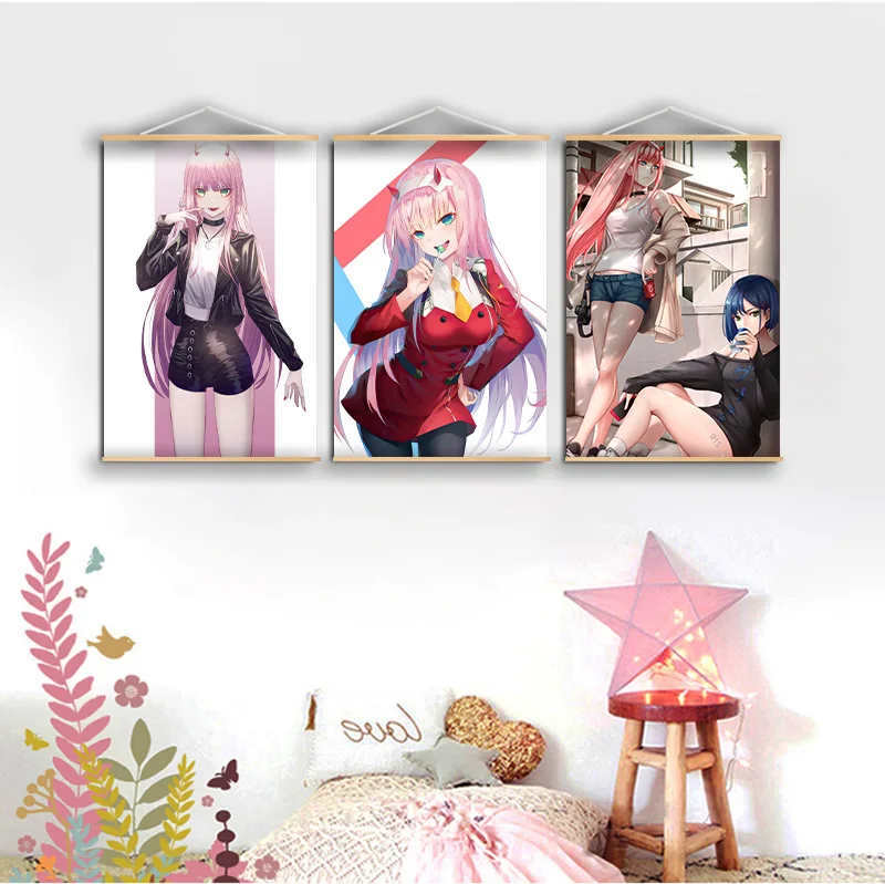 Аниме Манга код 002 настенный постер Холст Картина из массива дерева подвесной