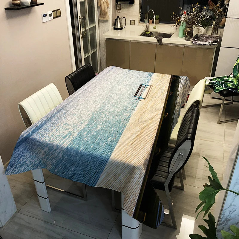 

Coastal printing color washable decorative household waterproof tablecloth