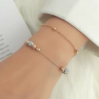 2021 new beaded womens bracelet shambhala double chain fashion retro geometric metal round bead ladies bracelet