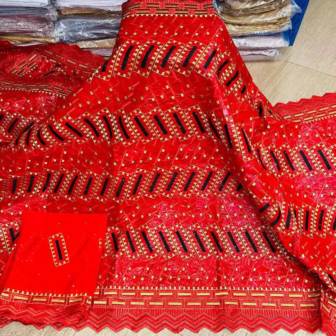 Новое поступление хорошо знакомый Африканский парчовый хлопок Bazin Getzner 2021