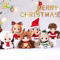 9cm christmas series ddung dolls with ball korea bjd dress up xmas tree snowman princess decoration girls toys gift for children
