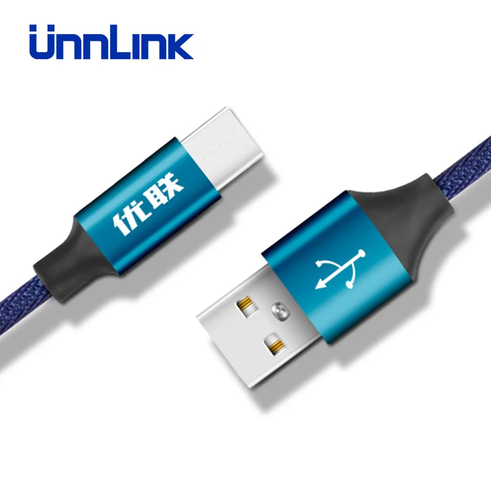 Unnlink USB C 3,1 type C кабель USB 2.4A Быстрая зарядка и передача данных кабель в хлопковой оплетке для samsung Galaxy S9 Xiaomi Mi6