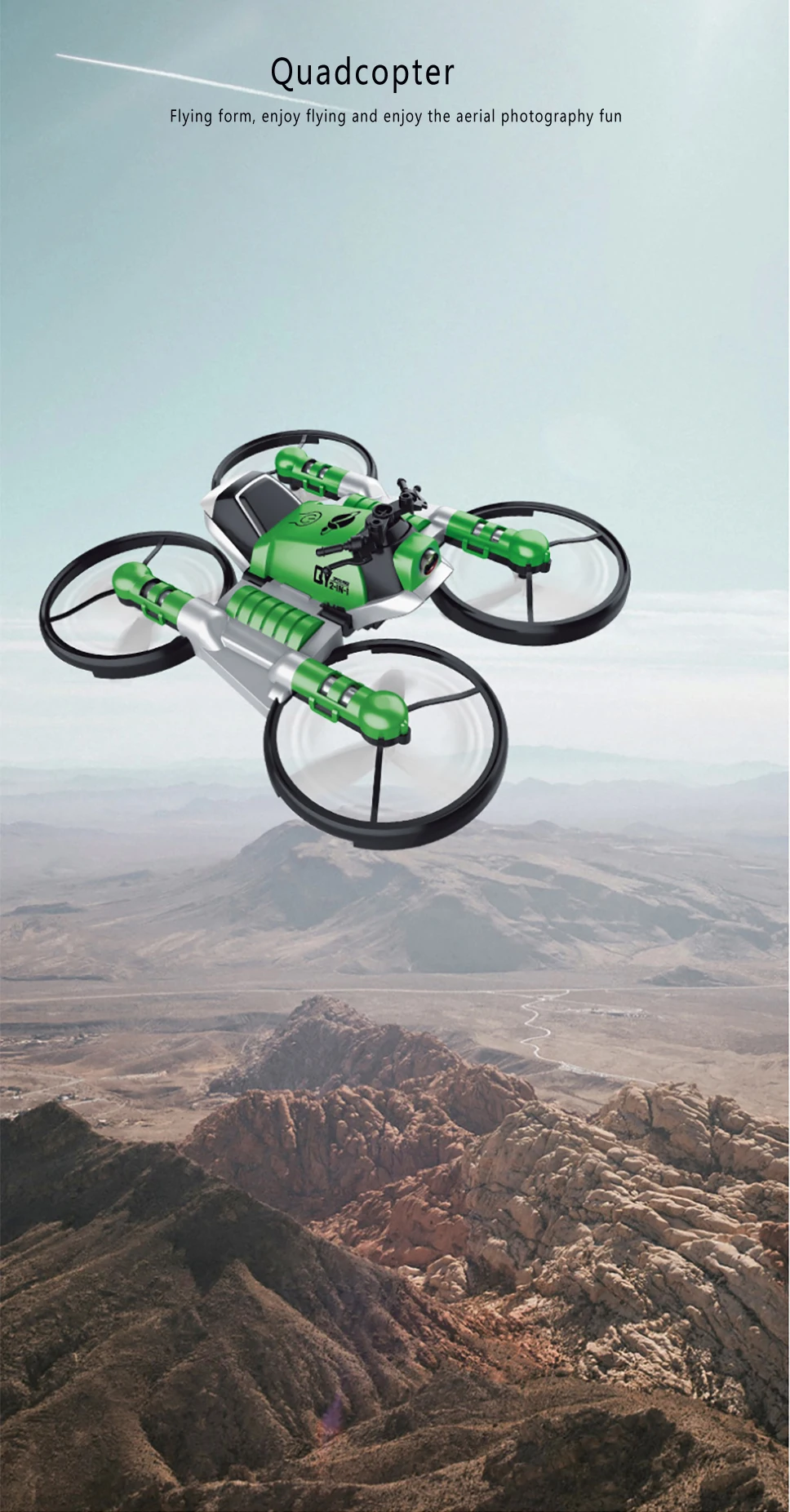 S91 Дрон креативный мотоцикл RC и Дрон 2,4G WiFi двухрежимный трансформирующий мотоцикл Квадрокоптер 1080 HD камера RC Дрон