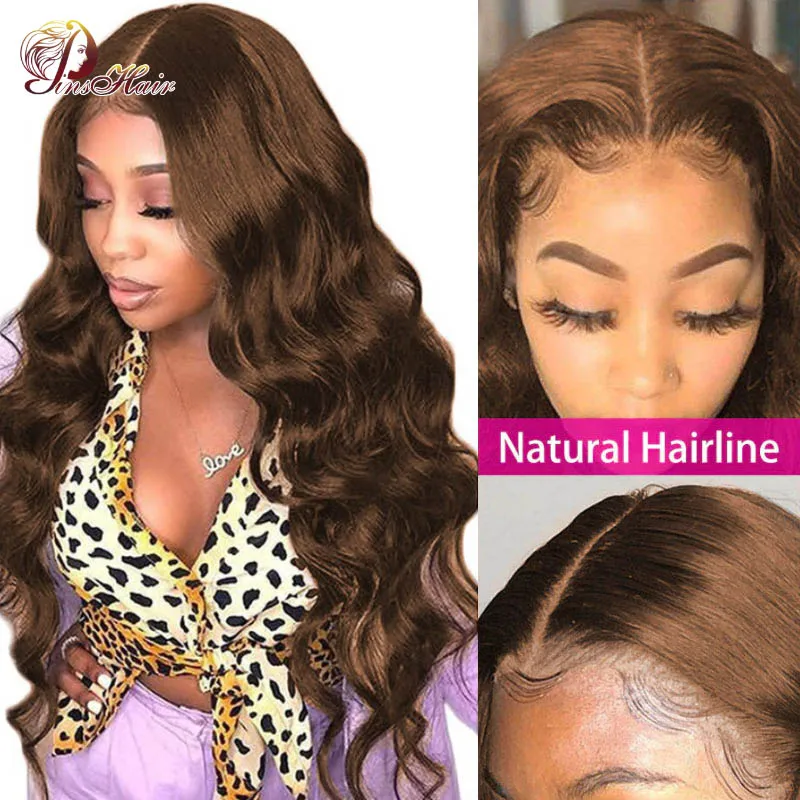 Перуанские волнистые парики из человеческих волос коричневый парик на сетке